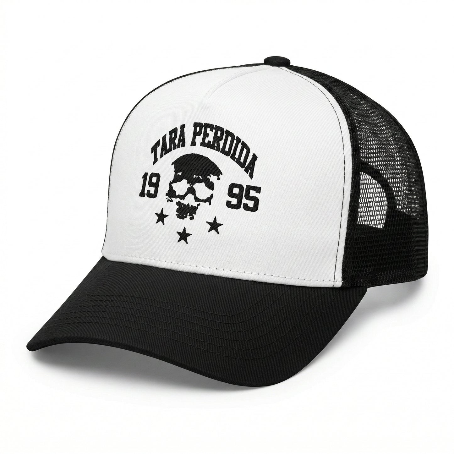 Cap Trucker Caveira 95 PRETO E BRANCO