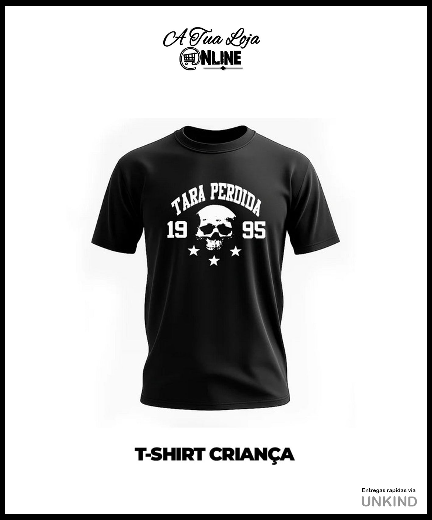 T-Shirt CRIANÇA Tara Perdida Caveira 95