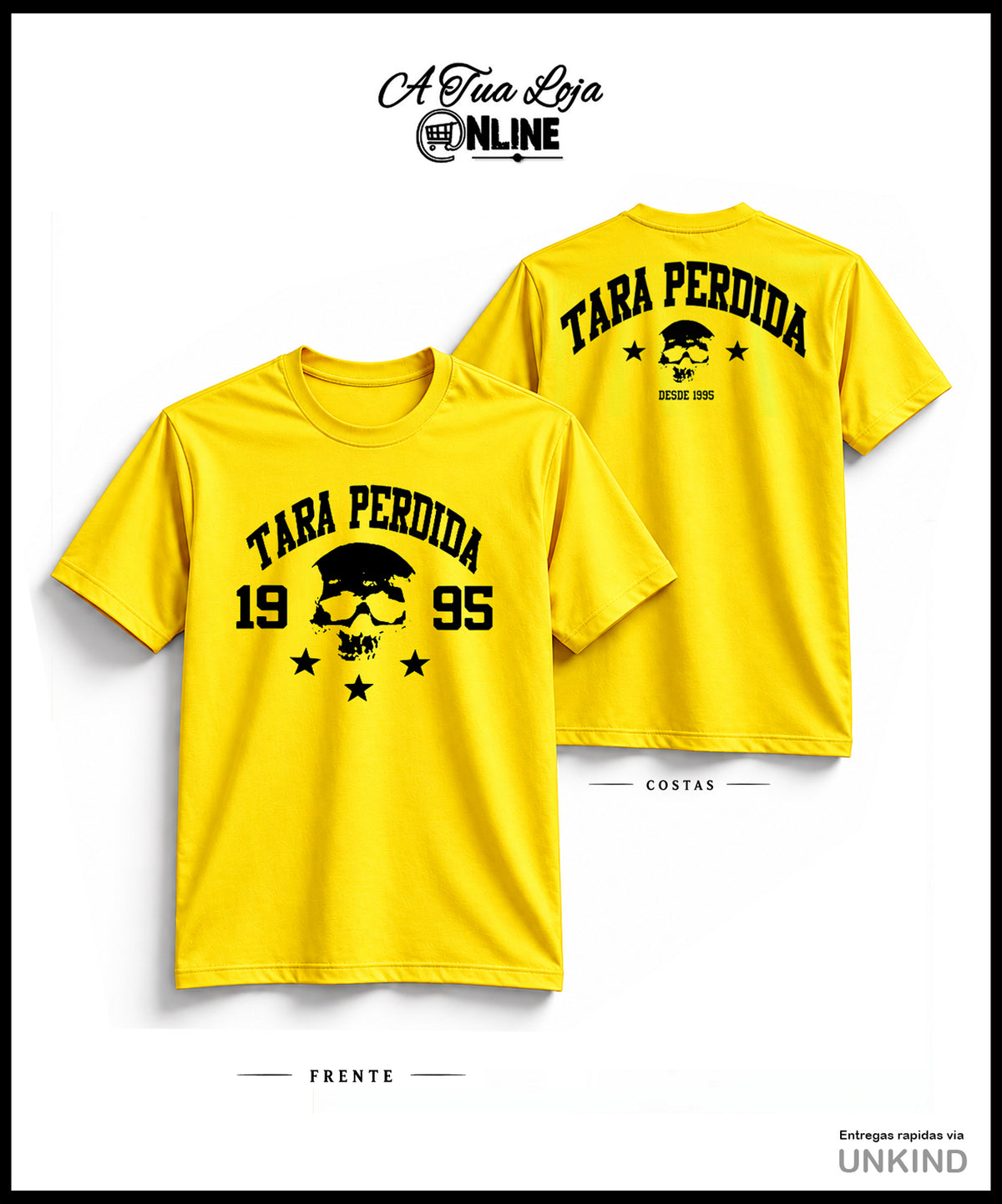 T-Shirt Tara Perdida Amarela Logo Oficial