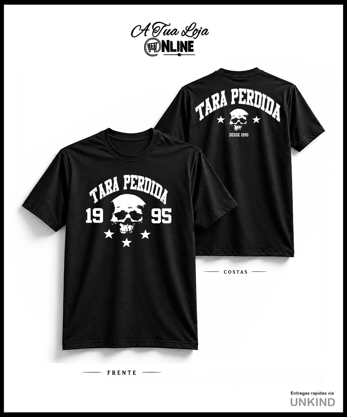 T-Shirt Tara Perdida  Logo Oficial - Frente e Costas